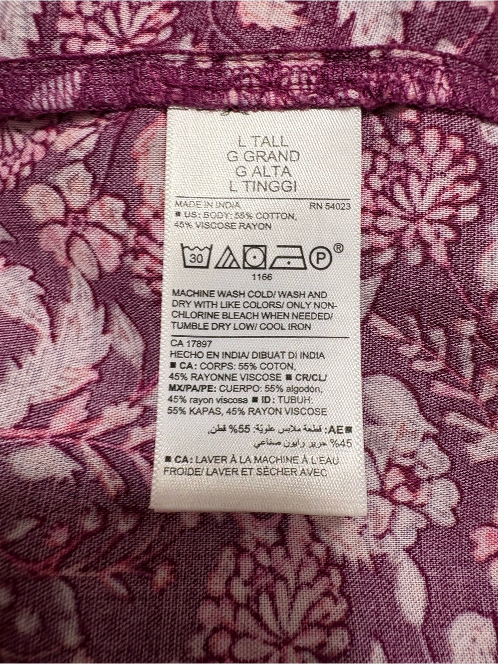 Old Navy Berry Floral Cottagecore Babydoll Dress Boho Long Sleeve Lightweight - Picture 12 of 15